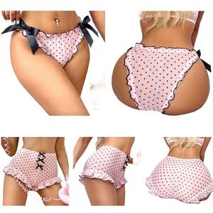 2 piece Polka Dot Ruffle Trim Panties and boyshorts